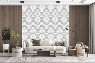 White Wave 3D Wall Panels, Set of 10, Covers 26.9 Sq Ft