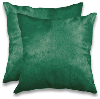 HomeRoots 18" x 18" x 5" Verde Cowhide Pillow 2-Pack