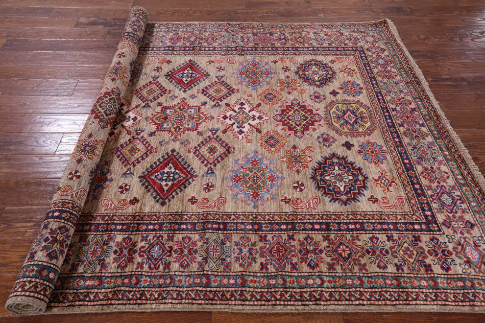 Super Kazak Hand Knotted Wool Rug 5' 8" X 7' 9" Q7696