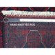 Red Geometric Design Hand Knotted Afghan Khamyab Pure Wool Runner Rug, 2'8"x9'6"