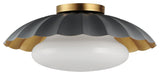 Maxim 18059 Primrose 16"W Flush Mount Ceiling Fixture - Dark Grey / Gold Leaf