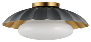Maxim 18059 Primrose 16"W Flush Mount Ceiling Fixture - Dark Grey / Gold Leaf