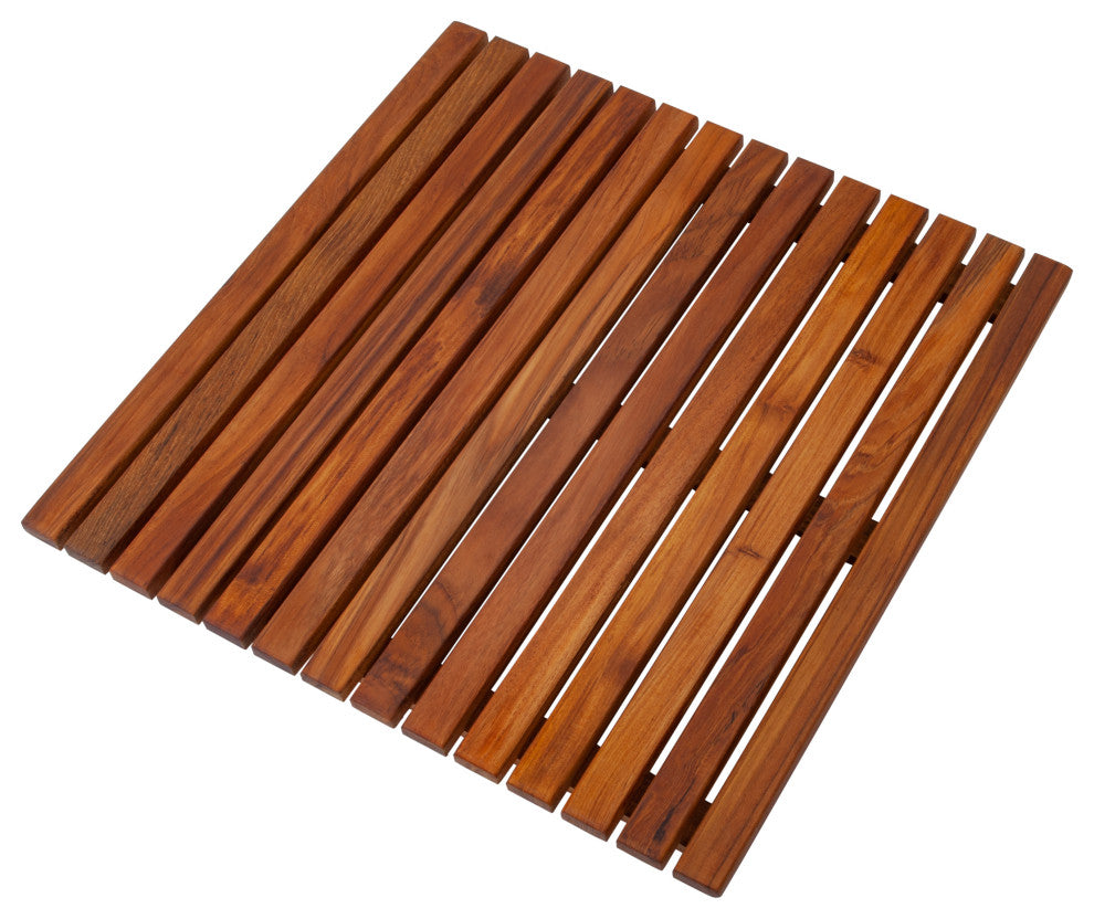 Nordic Style Oiled Teak Shower and Bath Mat 19.6"³x19.6"³