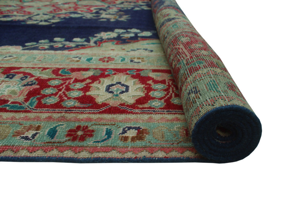 Fine Vintage Distressed Yolimar Navy Rug