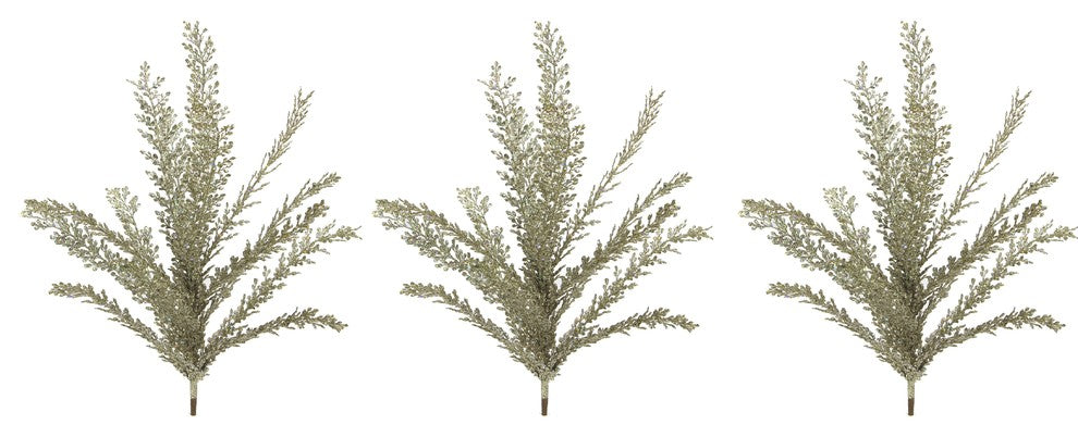 23"H Glitter Filigree Leaf Spray Christmas Decor, Champagne
