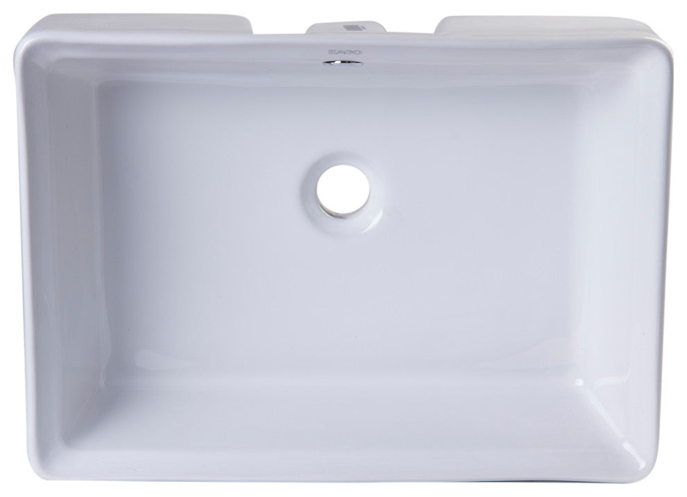 EAGO BA131 20" White Rectangular Porcelain Bathroom Sink with Overflow