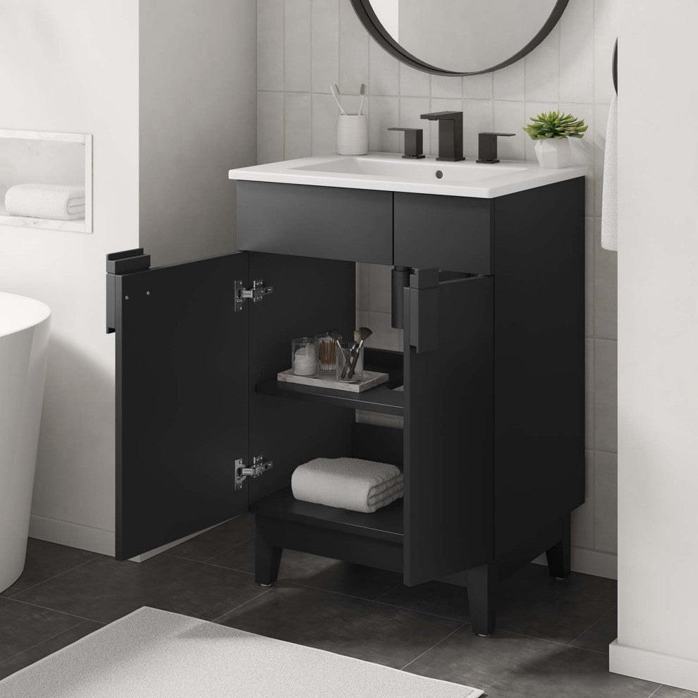 Miles 24" Bathroom Vanity - White Black