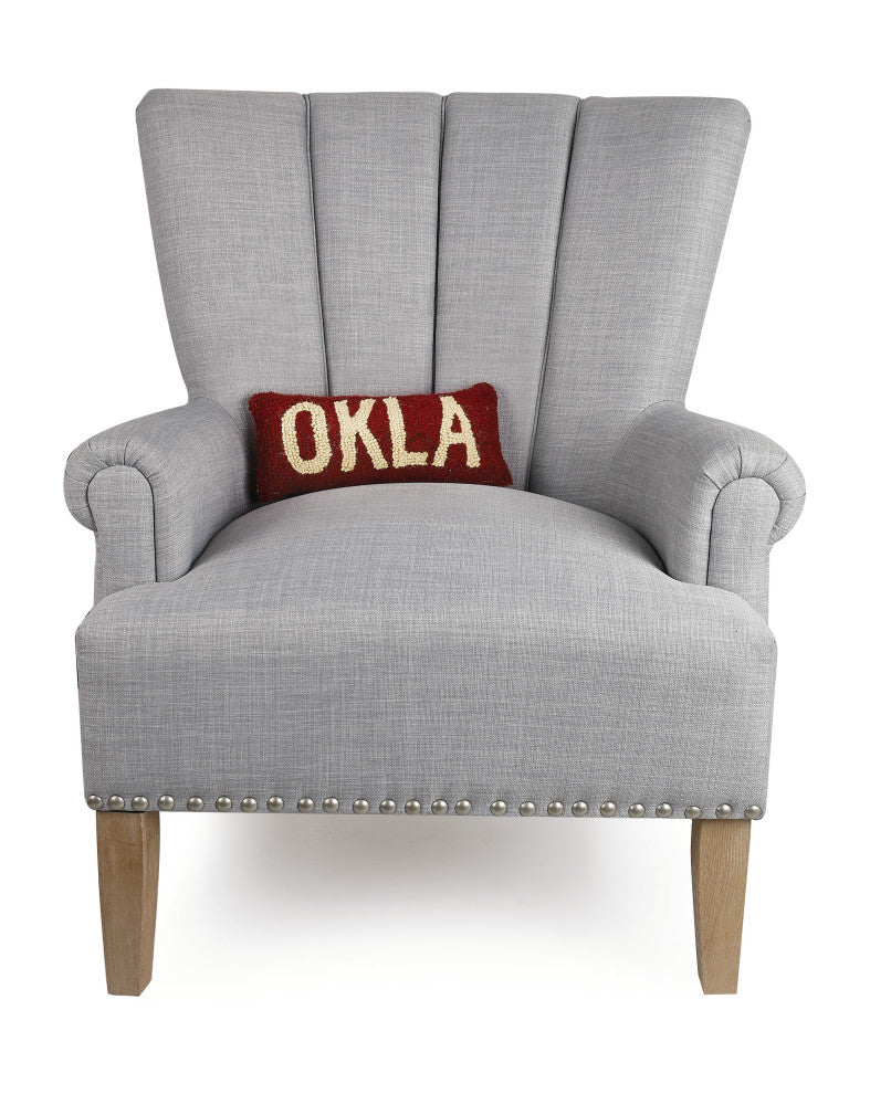 Okla Red/White Hook Pillow