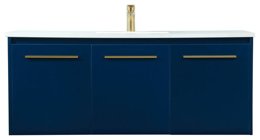 Phoebe Single Bathroom Vanity, Blue, 48", Without Backsplash