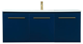 Phoebe Single Bathroom Vanity, Blue, 48", Without Backsplash