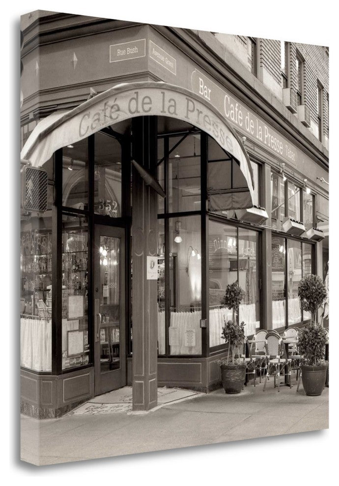 "Cafe De La Presse - 2" By Alan Blaustein, Giclee Print on Gallery Wrap Canvas