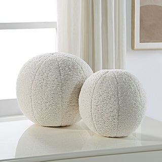 Uttermost 64048 Capra Set of (2) Decorative Fabric Spheres - White