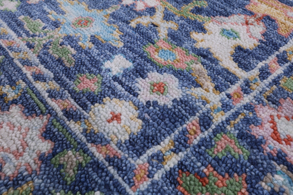 Hand Knotted Turkish Oushak Wool Runner Rug 2' 7" X 12' 3" - Q13450
