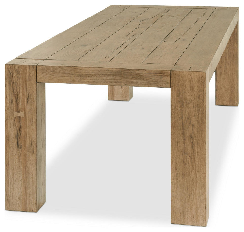 Kingston 89" Reclaimed Oak Wood Dining Table, Natural Tone