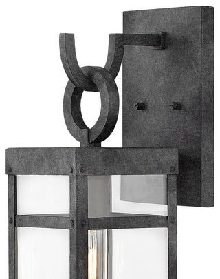 Hinkley Porter 18.5" Small Outdoor Wall Mount Lantern + LED bulb, Aged Zinc