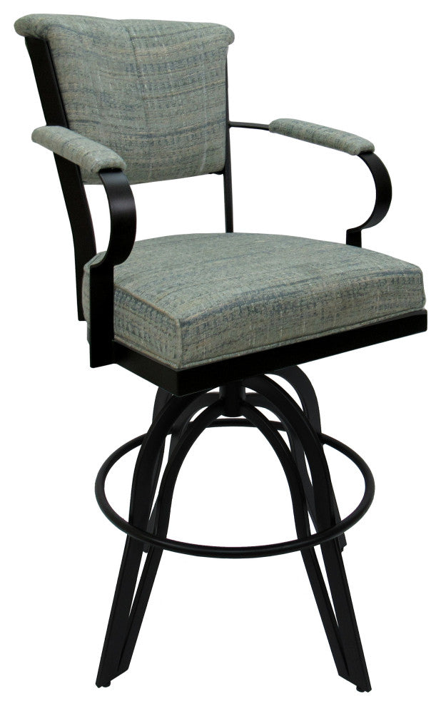 Miami Counter 26" or 30" Metal Bar Stool - A Base, Watusi Aquatint, Black, 30"