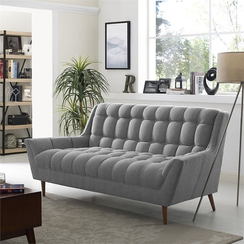 Modway Response Upholstered Fabric Loveseat, Expectation Gray