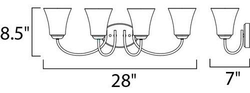 Maxim 10054 Logan 28"W Bath Light - Satin Nickel / Frosted Glass