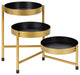 Finn Tiered Tabletop Planter, Black/Gold 7.25x7.25x10
