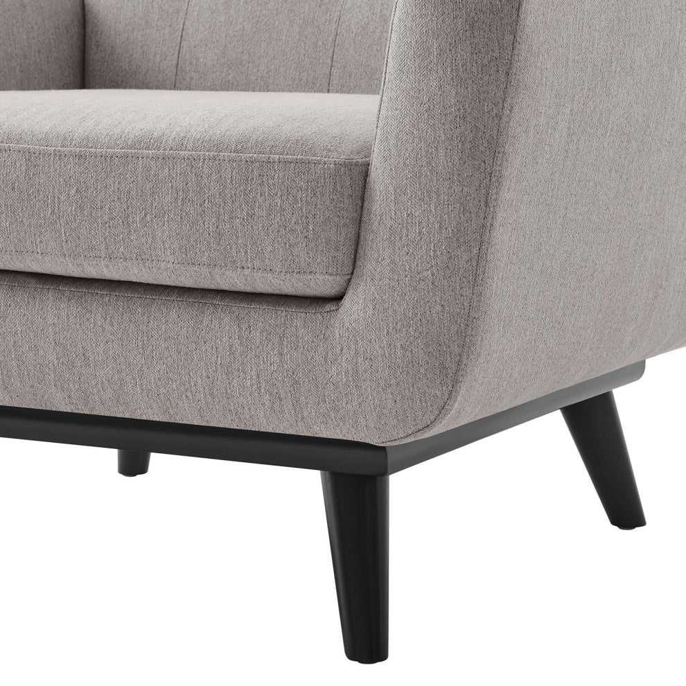 Armchair Accent Chair, Gray, Fabric, Modern, Mid Century Hotel Lounge Cafe