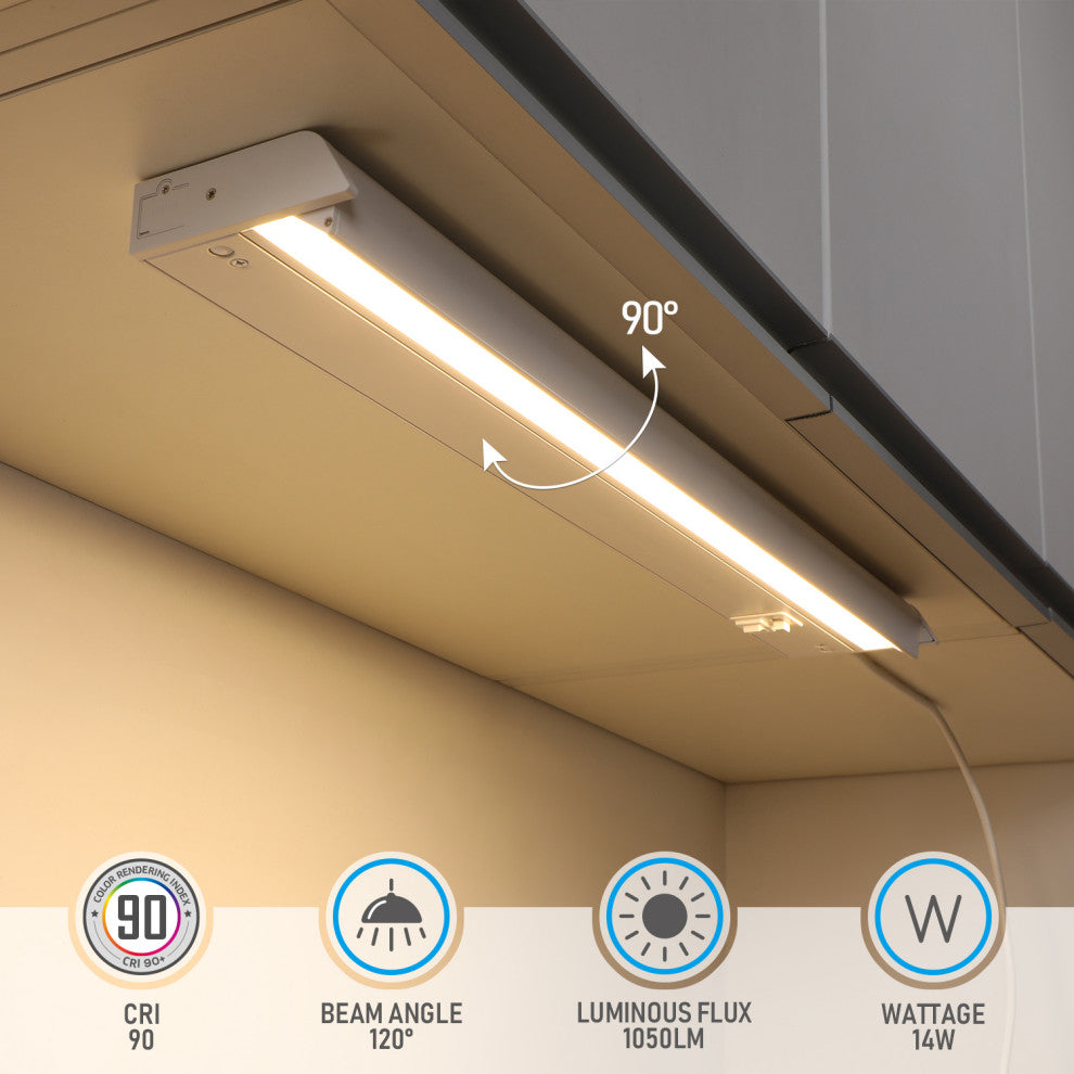 8 Pack 22" LED 3CCT Under Cabinet Light Dimmable 3000K/4000K/5000K Selectable