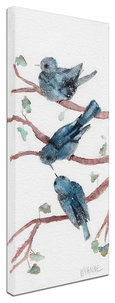 Wyanne 'Three Birdies' Canvas Art, 24"x10"