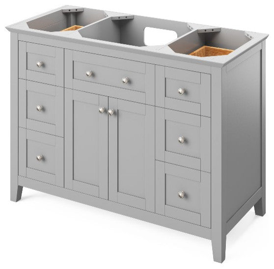 Chatham Traditional 48" Grey Single Sink Vanity, Boulder Cultured Marble Vanity
