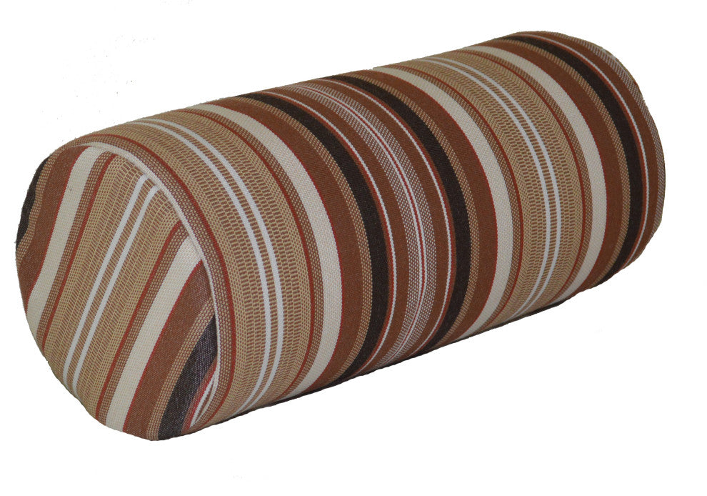 Bolster Pillows, Maroon Stripe, 7" X 18"