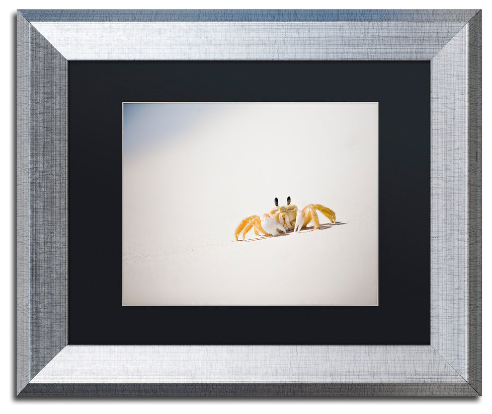 "Ghost Crab 7" Framed Art by Yale Gurney, Silver, Black, 14"x11"