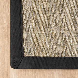 Nuloom Larnaca Seagrass Herringbone Indoor/Outdoor Area Rug, Black 12'x15'