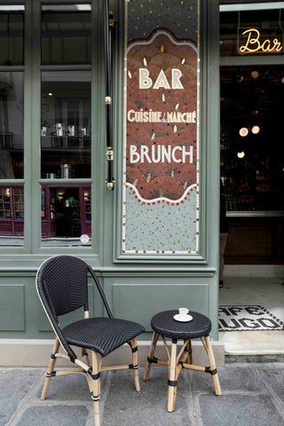 Sofie Rattan Bistro Side Chair, Black