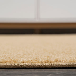 Haze Solid Low-Pile Runner Rug, Mustard, 4 X 6 Oval