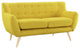 Modern Contemporary Living Room 2-Piece Set, Yellow, Fabric, Plywood