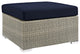 Repose Sunbrella Fabric Outdoor Patio Ottoman
