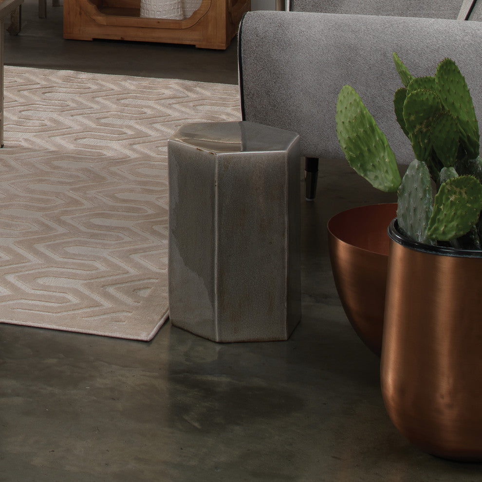 Porto Ceramic Indoor/Outdoor Side Table, Pistachio, Small