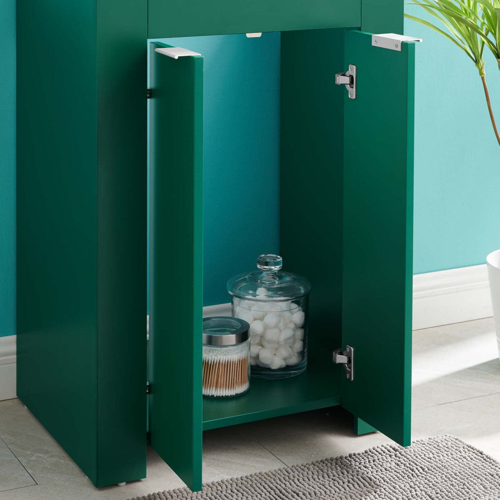 Sink Vanity Cabinet, Melamine, Green Black, Modern, Hotel Bedroom Bathroom
