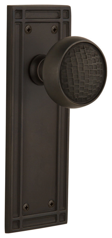Mission Plate Privacy Craftsman Knob, Oil-Rubbed Bronze