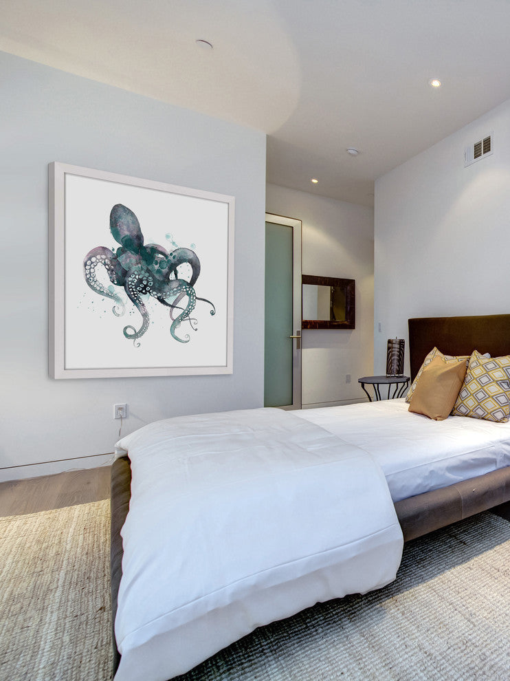 "Tentacles I" Framed Painting Print, 12"x12"