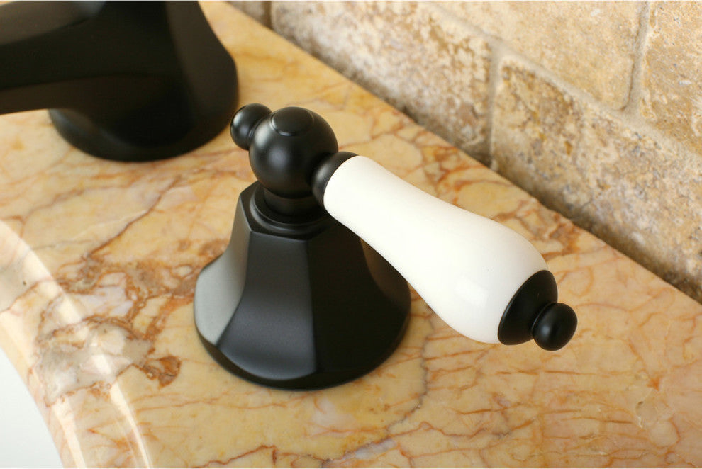Kingston Brass Widespread Bathroom Faucet With Brass Pop-Up, Oil Rubbed Bronze