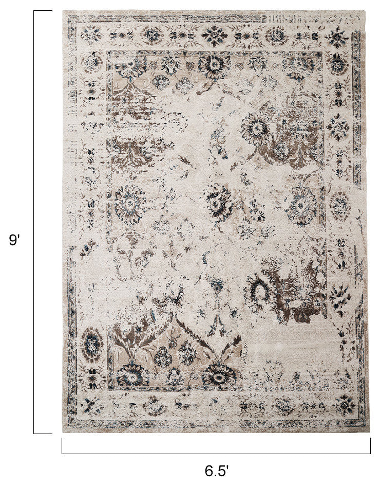 LNC Distressed Indoor Vintage Abstract Carpet Area Rugs, 6'5 X 9'