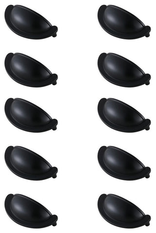 PL3001-MB-10PK 2.75" Center to Center Cup Bar Pull, Set of 10, Matte Black