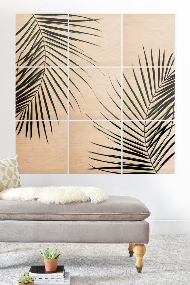 Deny Designs Mareike Boehmer Palm Leaves 9 Wood Wall Mural, 4'x4'