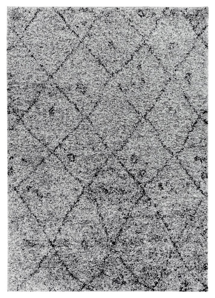 Well Woven Madison Shag Morrocan Gray Modern Soft 6''7''''x9''10'''' Area Rug