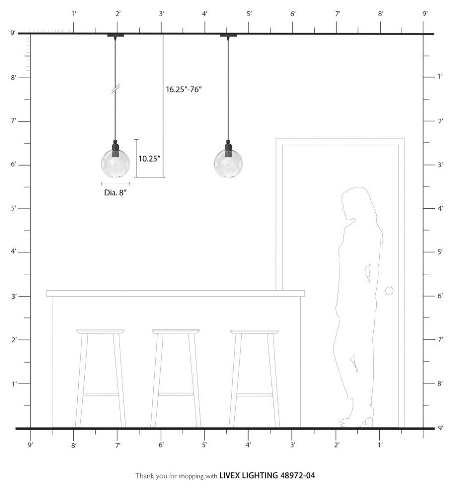 Downtown 1 Light Black With Brushed Nickel Accents Sphere Pendant