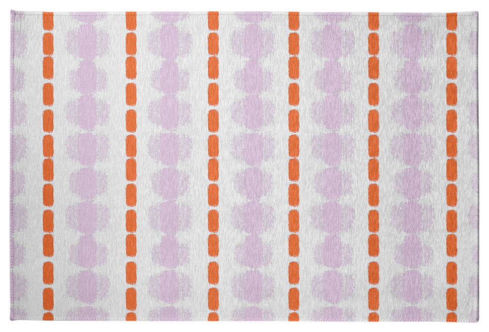 Watercolor Stripe Spring Chenille Rug, Purple-Orange, 4'x6'