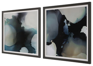 Telescopic Abstract Framed Prints, Set/2"