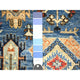 Lapis Blue Soft Wool Hand Knotted Afghan Ersari Runner Rug, 3'x4'