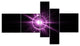Purple Flash of Bright Star, Floral Canvas Art Print, 60"x32", 5 panels