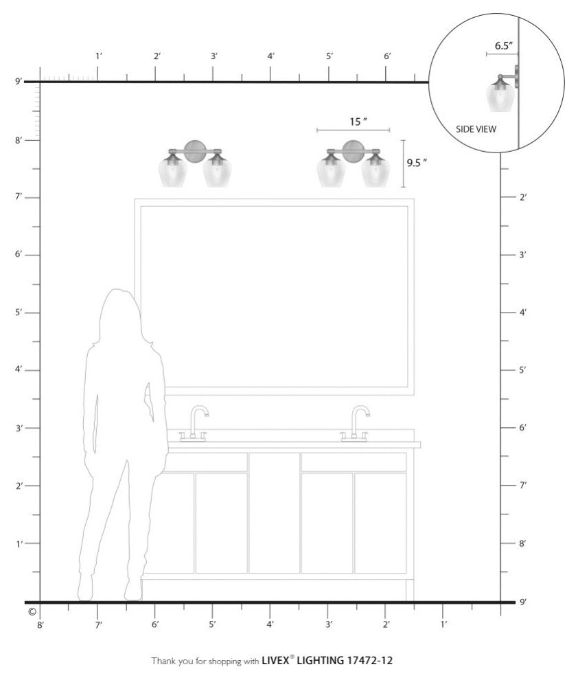 Willow 2 Light Satin Brass Vanity Sconce
