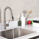 Single Handle High Arc Pull Out Kitchen Faucet in Brushed Nickel Finish